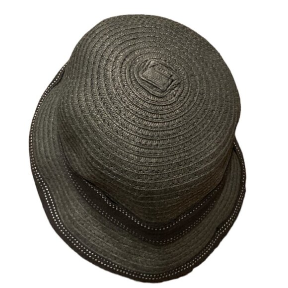 Women's Cloche Hat with Bow Black Paper Woven Foldable Packable 119E - Picture 7 of 10